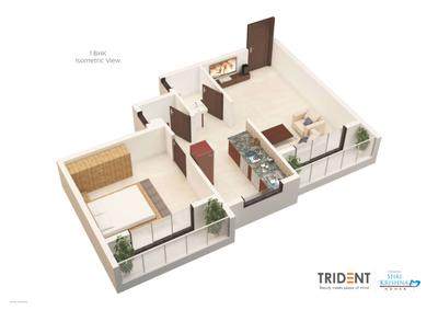 Image of 895 Sq.ft 2 BHK Apartment / Flat for sale in Shri Krishna Trident Towers, Badlapur East, Badlapur for Rs. 4500000
