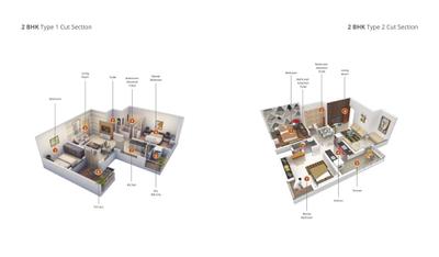 Image of 1040 Sq.ft 2 BHK Apartment / Flat for sale in Laukik Pelican Phase B, Pirangut, Pune for Rs. 3800000