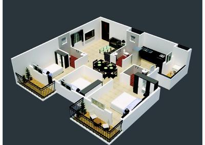 Image of 1330 Sq.ft 3 BHK Apartment / Flat for sale in Vasudha Springs, K R Puram, Bengaluru for Rs. 9700000