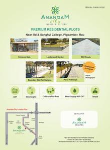 Image of 800 Sq.ft Residential Plot / Land for sale in Anandam City, Rau, Indore for Rs. 2880000