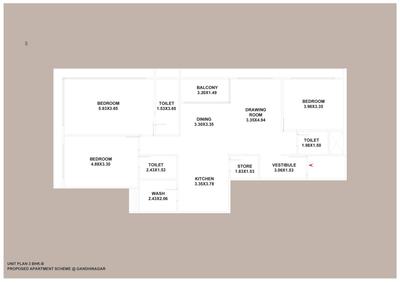 Image of 2763 Sq.ft 3 BHK Apartment / Flat for sale in Saharsh The Midas, Kudasan, Gandhinagar for Rs. 13508000