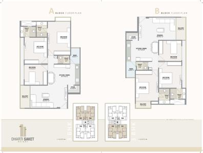 Image of 1890 Sq.ft 3 BHK Apartment / Flat for sale in Krishna Dharti Saket Height, Gota, Ahmedabad for Rs. 12700000