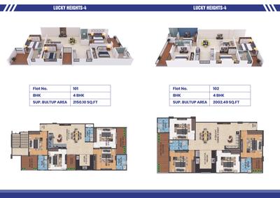 Image of 1950 Sq.ft 4 BHK Apartment / Flat for sale in Lucky Heights 4, Vaishali Nagar, Jaipur for Rs. 16100000