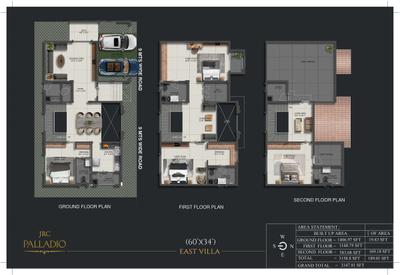 Image of 2126 Sq.ft 3 BHK Villa for sale in JRC Palladio Phase 1 by JRC Projects Pvt Ltd, Sarjapur, Bengaluru for Rs. 40600000