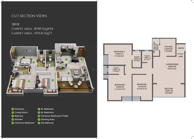 Image of 1340 Sq.ft 3 BHK Apartment / Flat for sale in Sai Avishkar Phase III, Dhayari, Pune for Rs. 10200000