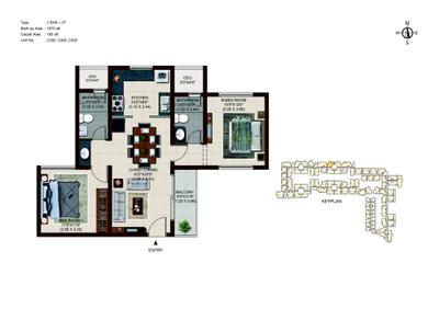Image of 1504 Sq.ft 3 BHK Apartment / Flat for sale in Casagrand Asta , Korattur, Chennai for Rs. 16000000