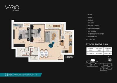 Image of 1640 Sq.ft 3 BHK Apartment / Flat for sale in Vario Homes, Hebbal, Bengaluru for Rs. 26000000
