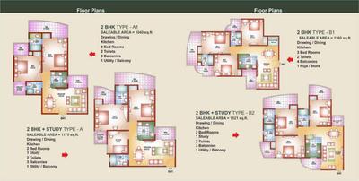 Image of 960 Sq.ft 2 BHK Apartment / Flat for sale in S R B KM Residency, Raj Nagar Extension, Ghaziabad for Rs. 6000000