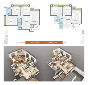 Image of 1440 Sq.ft 3 BHK Apartment / Flat for sale in Shri Parshva Spg Evans, Bopal, Ahmedabad for Rs. 7500000