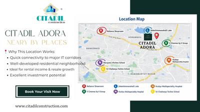 Image of 1100 Sq.ft 3 BHK Apartment / Flat for sale in Citadil Adora, NRI Layout, Bengaluru for Rs. 8550000