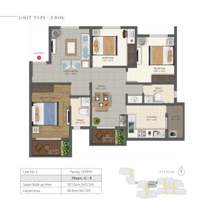 Image of 1430 Sq.ft 3 BHK Apartment / Flat for sale in Deccan Habitat, Yeswanthpur, Bengaluru for Rs. 27500000