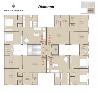 Image of 1186 Sq.ft 2 BHK Apartment / Flat for sale in Home Maker Advait, New Mehul Nagar, Jamnagar for Rs. 4000000