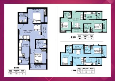 Image of 715 Sq.ft 2 BHK Apartment / Flat for sale in Arun Excello Sindhuraa, Siruseri, Chennai for Rs. 4975000