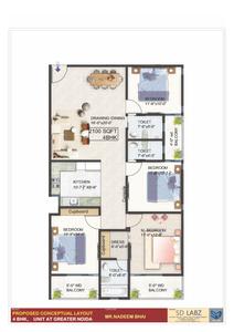Image of 650 Sq.ft 1 RK Apartment / Flat for sale in Titania Residency , Phi IV, Greater Noida for Rs. 4200300