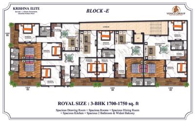 Image of 1480 Sq.ft 3 BHK Apartment / Flat for sale in Venice Krishna Elite, Noida Extension, Greater Noida for Rs. 5960000