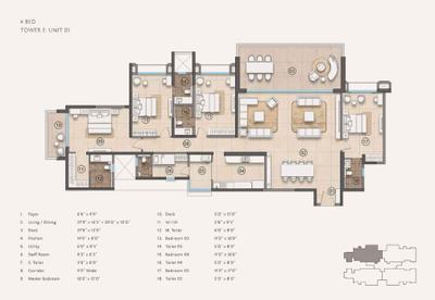 Image of 8000 Sq.ft 4 BHK Apartment / Flat for sale in Lodha Fiorana Beaumont Estate Phase 1, Meenakunte, Bengaluru for Rs. 99700000