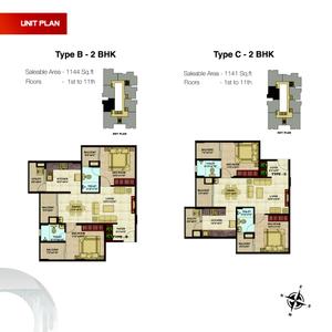 Image of 1141 Sq.ft 2 BHK Apartment / Flat for sale in West Holmes, Kudappanakunnu, Thiruvananthapuram for Rs. 6100000