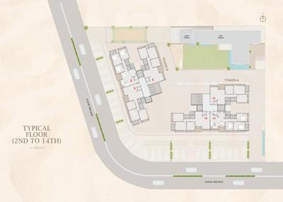 Image of 1250 Sq.ft 3 BHK Apartment / Flat for sale in Courtyard Meridian, Sevasi, Vadodara for Rs. 6500000