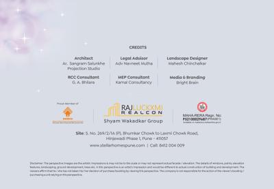 Image of 850 Sq.ft 2 BHK Apartment / Flat for sale in Rajluckxmi Stellar Homes, Wakad, Pune for Rs. 9000000