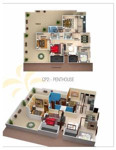 Image of 1200 Sq.ft 3 BHK Apartment / Flat for sale in Ms Agrawal Sagar Golden Palm, Bagmugaliya, Bhopal for Rs. 2950000