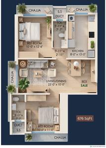 Image of 675 Sq.ft 2 BHK Apartment / Flat for sale in The Green Alfa CHS, Borivali West, Mumbai for Rs. 19400000