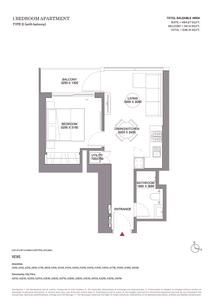 Image of 603 Sq.ft 1 BHK Apartment / Flat for sale in Sobha Orbis by Sobha Realty, Motor City, Dubai for Rs. 27300000