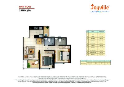 Image of 1100 Sq.ft 2.5 BHK Apartment / Flat for sale in Shapoorji Pallonji Joyville Hadapsar Annexe Phase 14, Shewalewadi, Pune for Rs. 8500000