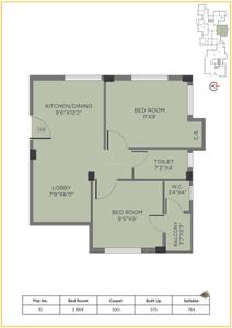 Image of 780 Sq.ft 2 BHK Apartment / Flat for sale in ARS Dharam Laxmi Hari Mohini Vihar, Sarsuna, Kolkata for Rs. 3400000