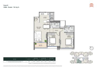 Image of 1570 Sq.ft 3 BHK Apartment / Flat for sale in Supreme Rivana Ph I, Punawale, Pune for Rs. 14900000