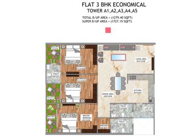 Image of 496 Sq.ft 1 BHK Apartment / Flat for sale in Samdariya New Gorakhpur, Gorakhpur, Jabalpur for Rs. 3500000