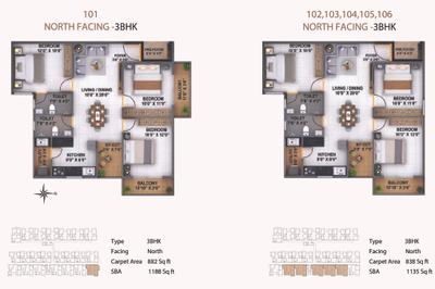 Image of 717 Sq.ft 2 BHK Apartment / Flat for sale in Luxury Mark Opera, Iggaluru Village, Bengaluru for Rs. 7199999