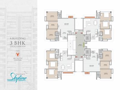 Image of 1737 Sq.ft 3 BHK Apartment / Flat for sale in Northern Skyline, Bhatha, Surat for Rs. 7800000