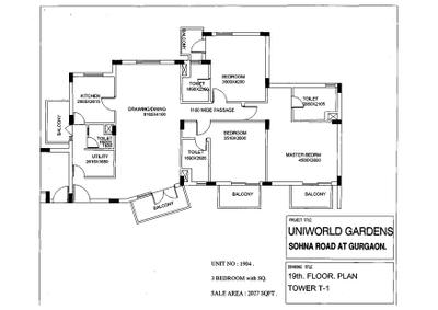 Image of 320 Sq.ft 1 RK Apartment / Flat for sale in Unitech Uniworld Gardens 1, Sector 47, Gurgaon for Rs. 2500000