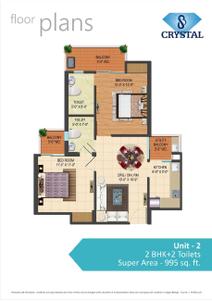 Image of 1322 Sq.ft 3 BHK Apartment / Flat for sale in Amaantra Crystal, Mahurali, Ghaziabad for Rs. 8100000