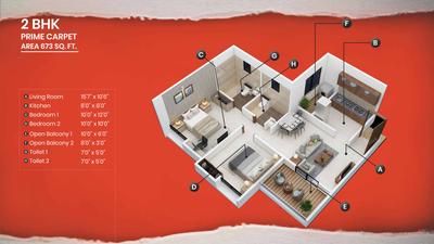 Image of 820 Sq.ft 1 BHK Apartment / Flat for sale in Micasaa Phase III, Wagholi, Pune for Rs. 3650000