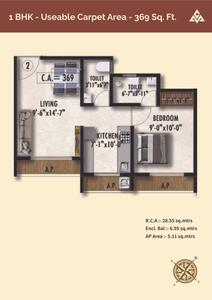 Image of 543 Sq.ft 1 BHK Apartment / Flat for sale in Shree Ashoka Iconic, Nalasopara East, Nala Sopara for Rs. 3950000