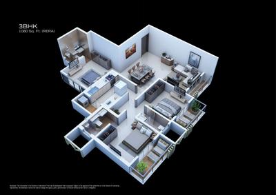 Image of 1150 Sq.ft 3 BHK Apartment / Flat for sale in Om Shanti Dharti Heights, Parel, Mumbai for Rs. 41000000