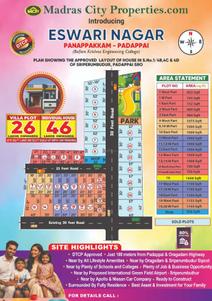 Image of 1075 Sq.ft Residential Plot / Land for sale in Madras Eshwari Nagar, Padappai, Chennai for Rs. 3225000