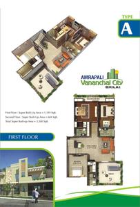 Image of 1465 Sq.ft 3 BHK Duplex for sale in Amrapali Vananchal City, Fauji Nagar, Bhilai for Rs. 6500000