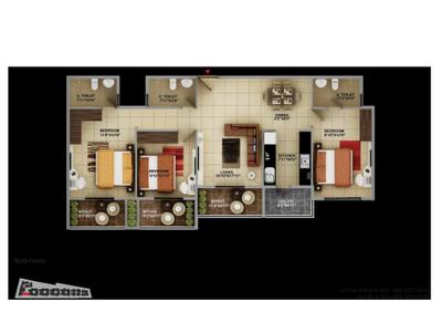 Image of 1404 Sq.ft 3 BHK Apartment / Flat for sale in Concorde Amber, Chikkakannalli, Bengaluru for Rs. 11500000