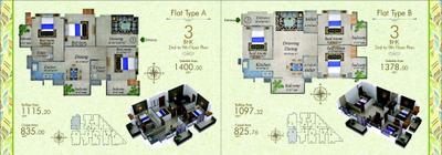 Image of 1170 Sq.ft 2 BHK Apartment / Flat for sale in VHV Happy Homes 2 0, Lamhi, Varanasi for Rs. 7600000
