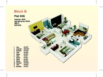Image of 1250 Sq.ft 3 BHK Apartment / Flat for sale in MJ Lifestyle Astro by MJ Infrastructure, Chikkanagamangala, Bengaluru for Rs. 9500000