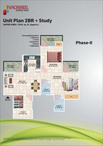 Image of 1100 Sq.ft 3 BHK Apartment / Flat for sale in Panchsheel Primrose, Shastri Nagar, Ghaziabad for Rs. 6500000