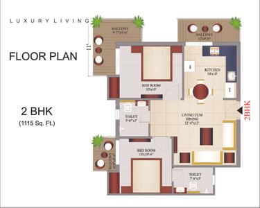 Image of 700 Sq.ft 1 BHK Apartment / Flat for sale in Adns Hare Krishna Florence, Dhorera Bangar, Vrindavan for Rs. 7000000