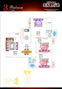 Image of 1700 Sq.ft 3 BHK Apartment / Flat for sale in Amrapali Castle, Kasba, Kolkata for Rs. 14000000