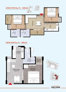 Image of 660 Sq.ft 2 BHK Apartment / Flat for sale in KGK Aayam Phase II, Tonk Road, Jaipur for Rs. 3000000