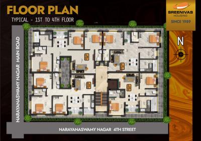 Image of 989 Sq.ft 2 BHK Apartment / Flat for sale in Sreenivasa Krishnalaya, Sholinganallur, Chennai for Rs. 9850000