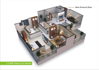 Image of 1113 Sq.ft 2 BHK Apartment / Flat for sale in Sigma Aventino, Mohammed Wadi, Pune for Rs. 8500000
