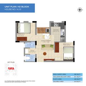 Image of 1148 Sq.ft 3 BHK Apartment / Flat for sale in Lancor Lumina 2020 Phase 2, Moolakazhani, Chennai for Rs. 8700000