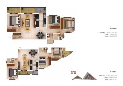 Image of 1139 Sq.ft 3 BHK Apartment / Flat for sale in Concorde Wind Rush, Bommasandra, Bengaluru for Rs. 7500000
